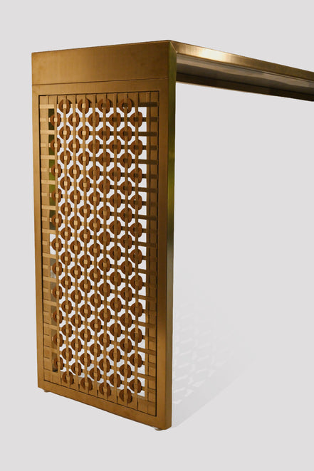 Leather & Metal Console Table