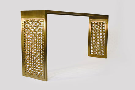 Leather & Metal Console Table