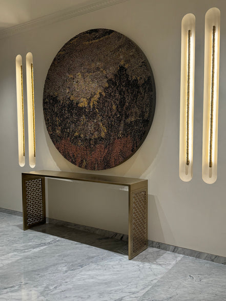 Leather & Metal Console Table