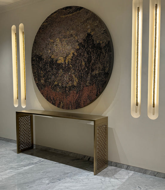 Leather & Metal Console Table